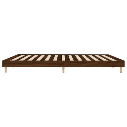 Bed frame brown oak look 160x200 cm wood material