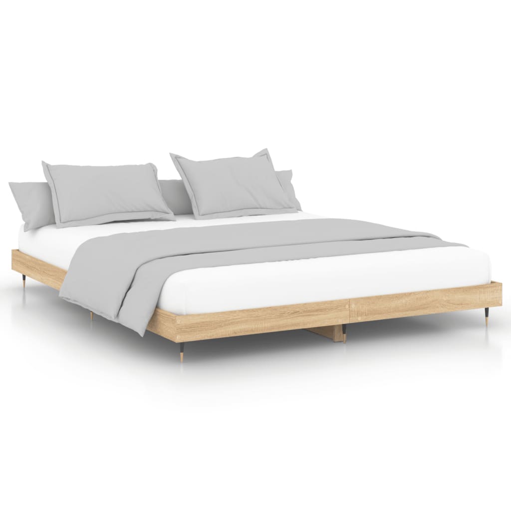 Bed frame Sonoma oak 200x200 cm wood material