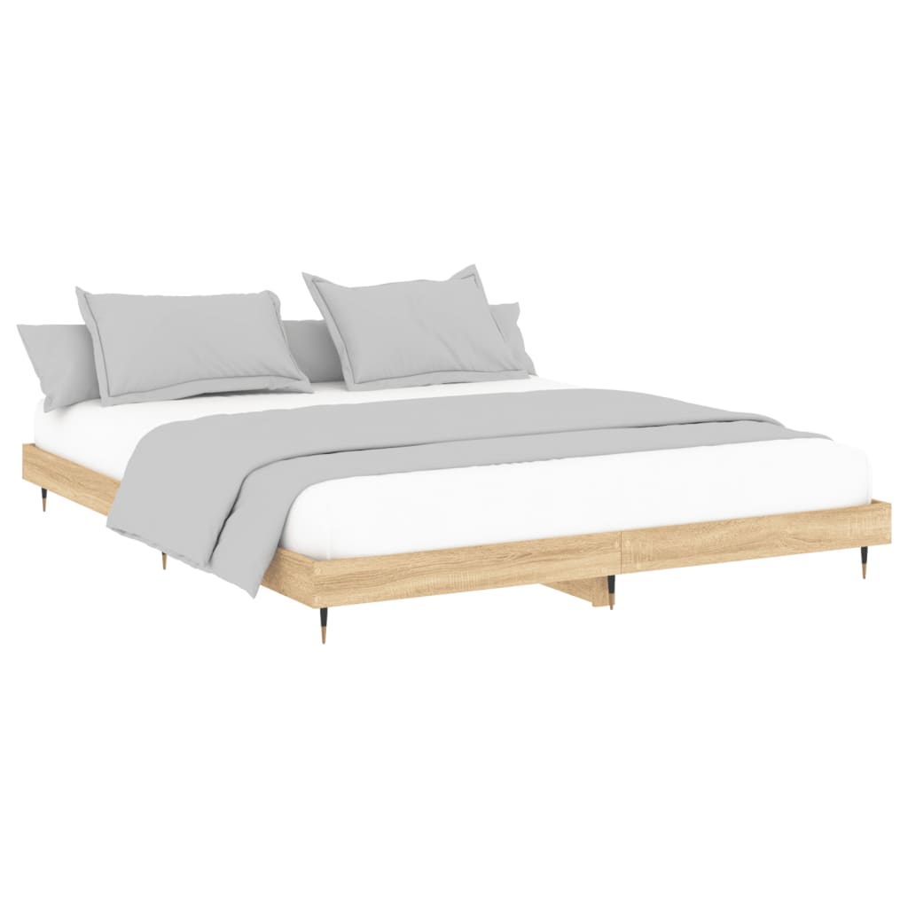 Bed frame Sonoma oak 200x200 cm wood material