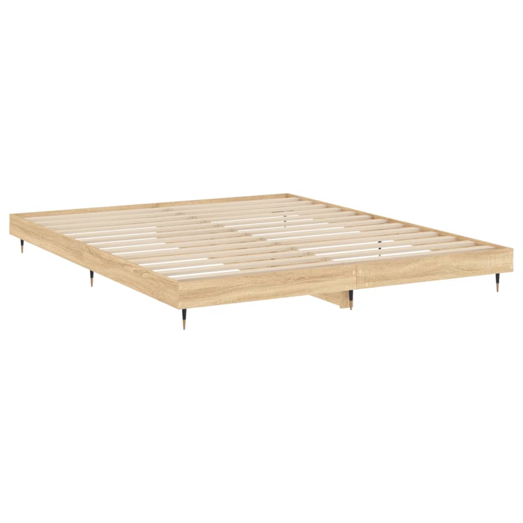 Bed frame Sonoma oak 200x200 cm wood material