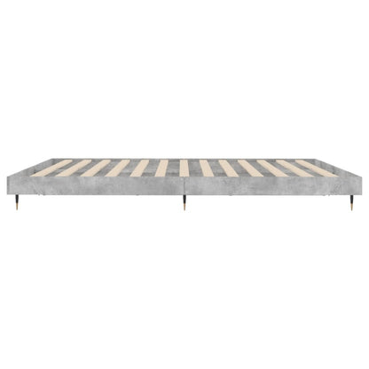 Bed frame concrete grey 200x200 cm wood material