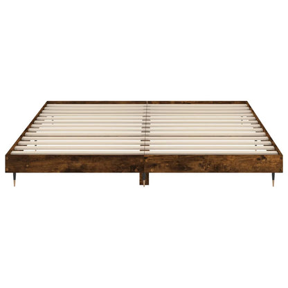 Bed frame smoked oak 200x200 cm wood material