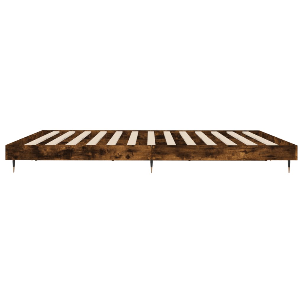 Bed frame smoked oak 200x200 cm wood material