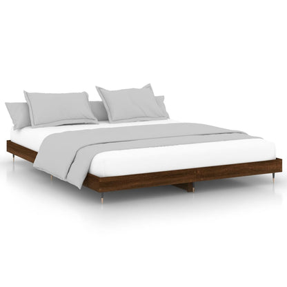 Bed frame brown oak look 160x200 cm wood material