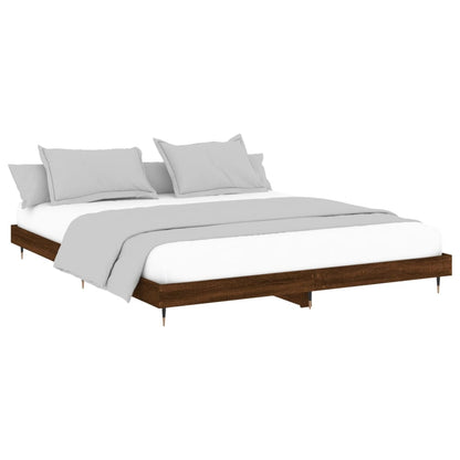 Bed frame brown oak look 160x200 cm wood material