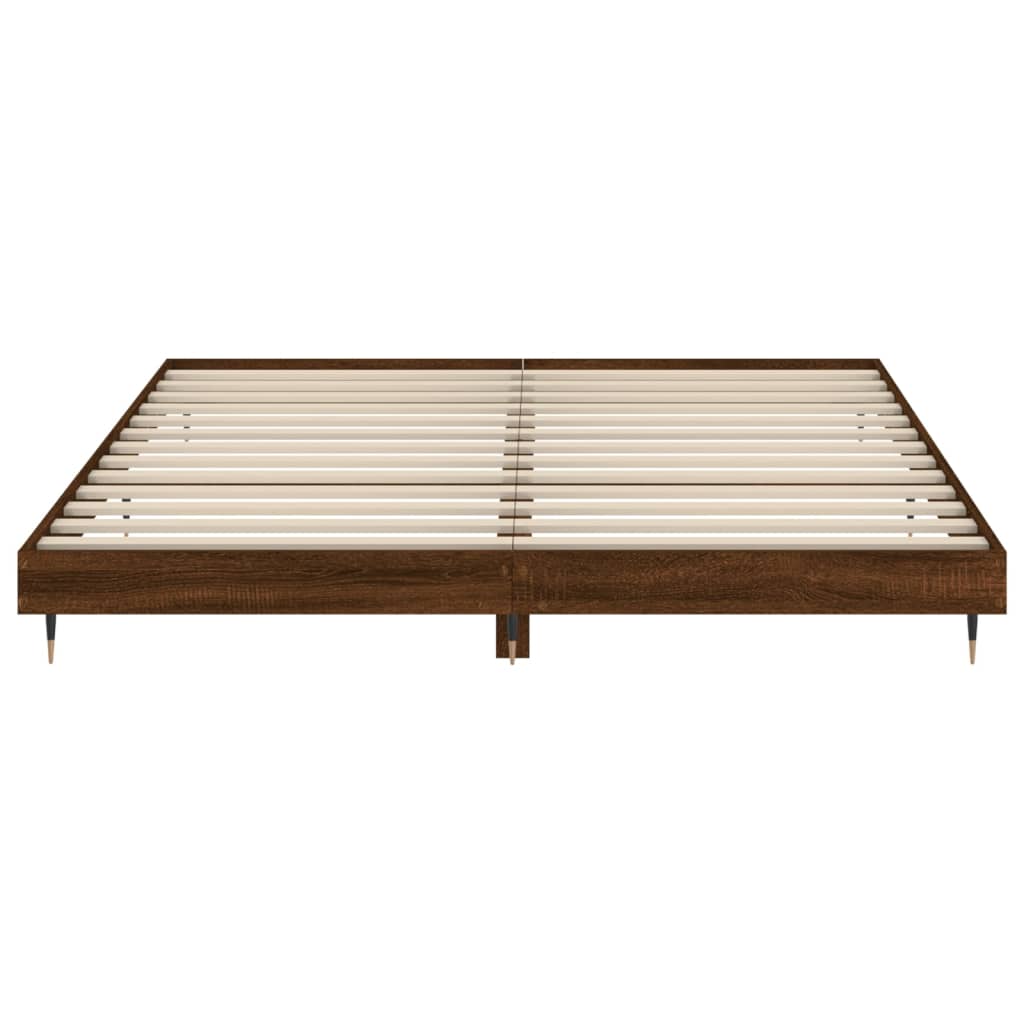 Bed frame brown oak look 160x200 cm wood material