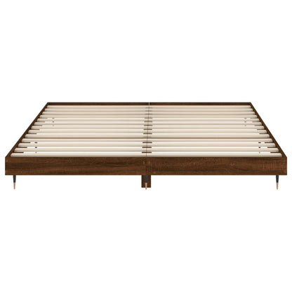 Bed frame brown oak look 160x200 cm wood material