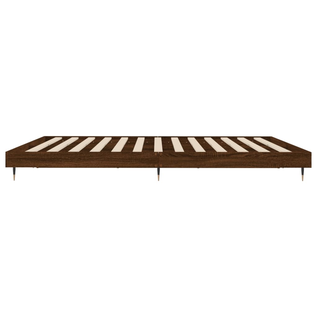 Bed frame brown oak look 160x200 cm wood material
