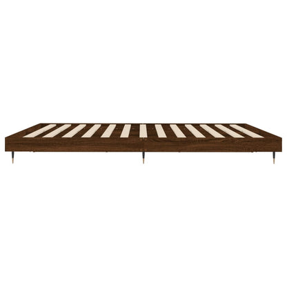 Bed frame brown oak look 160x200 cm wood material
