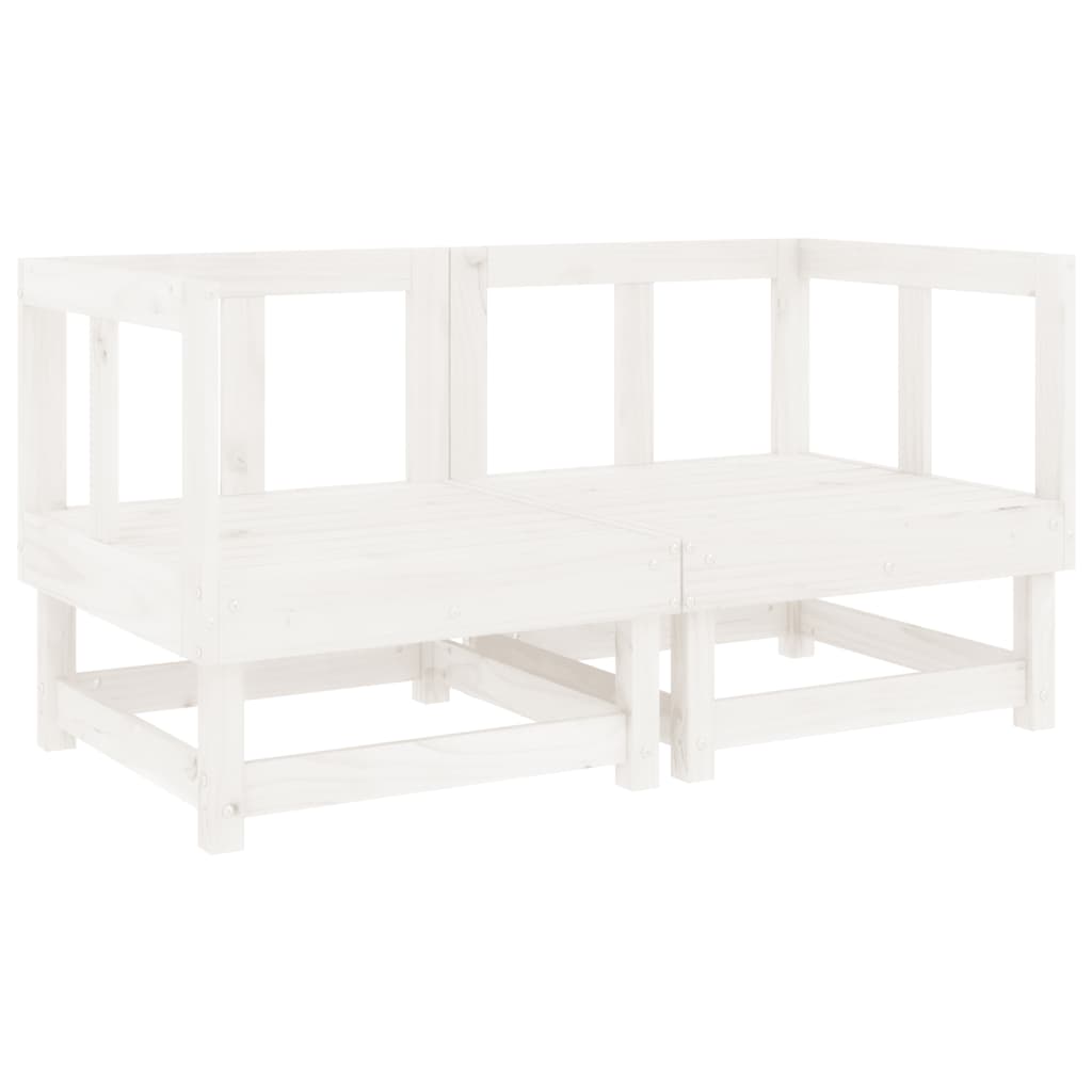 Garden corner sofas 2 pcs. White solid pine