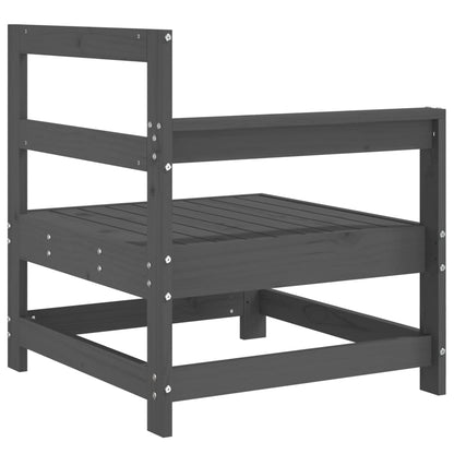 Garden corner sofas 2 pcs. Grey solid pine