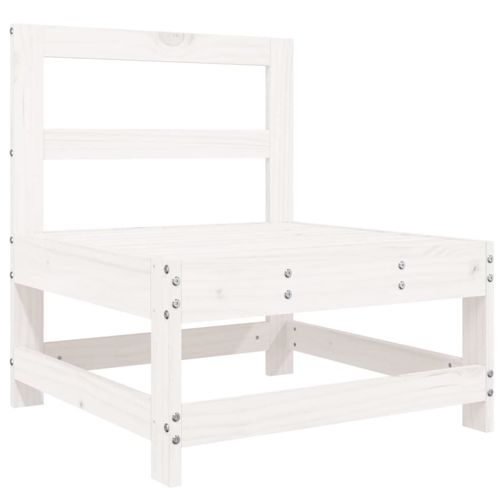 3-piece garden lounge set white solid pine