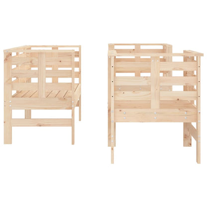 3-piece garden lounge set solid pine