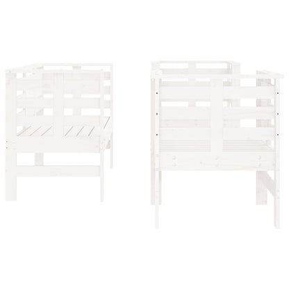 3-piece garden lounge set white solid pine