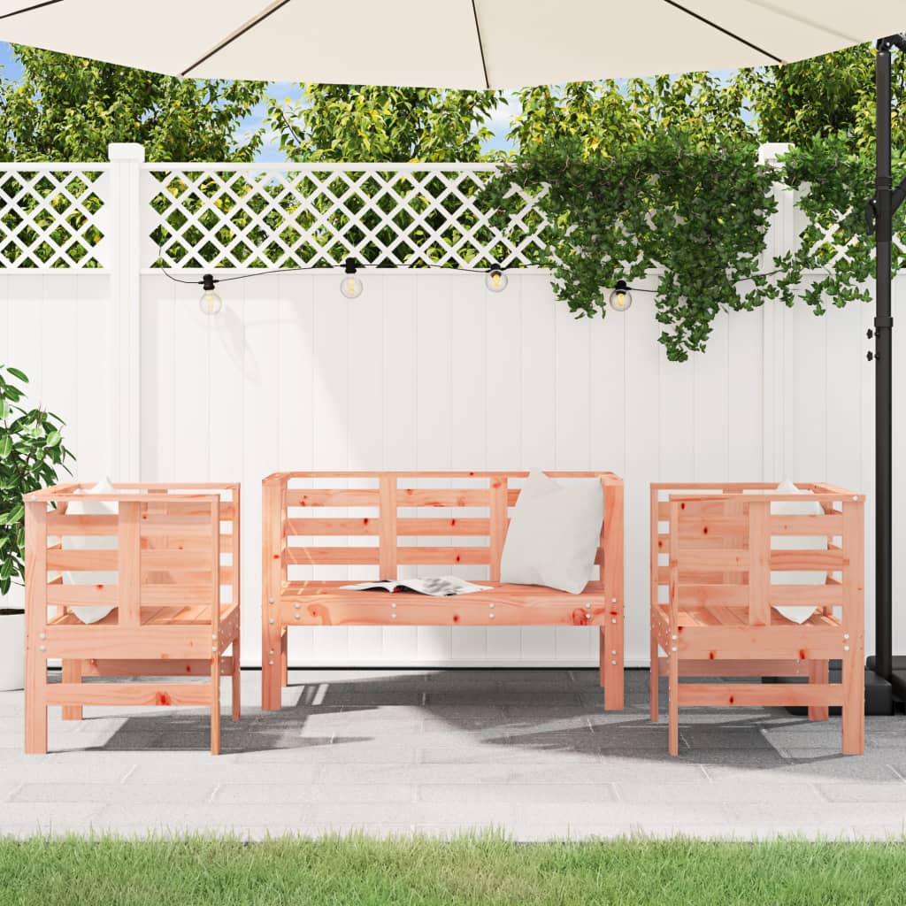 3-piece garden lounge set solid Douglas fir