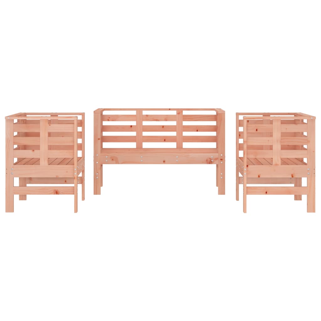 3-piece garden lounge set solid Douglas fir
