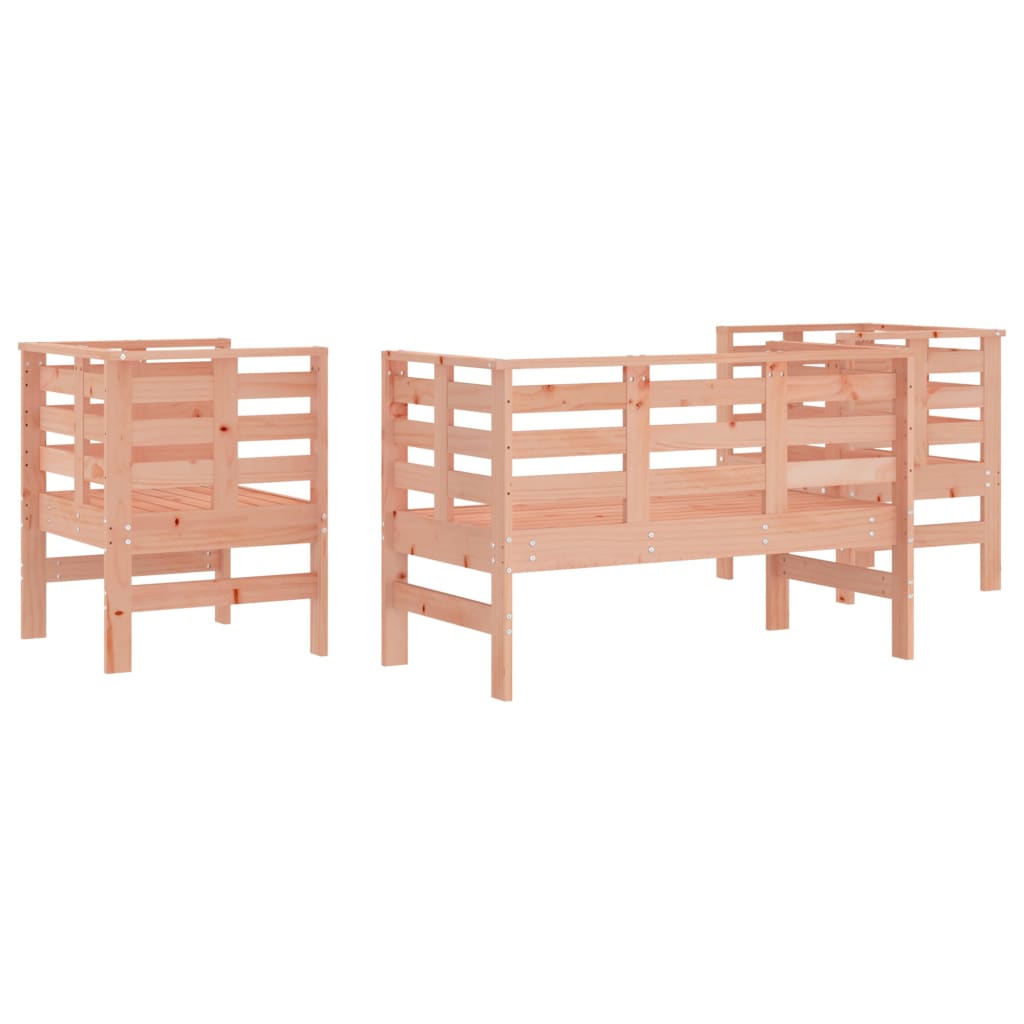 3-piece garden lounge set solid Douglas fir