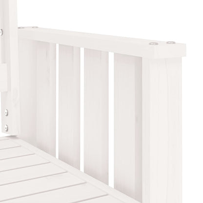 Garden bench with table 2-seater white solid pine