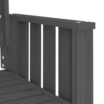 Garden bench with table 2-seater grey solid pine