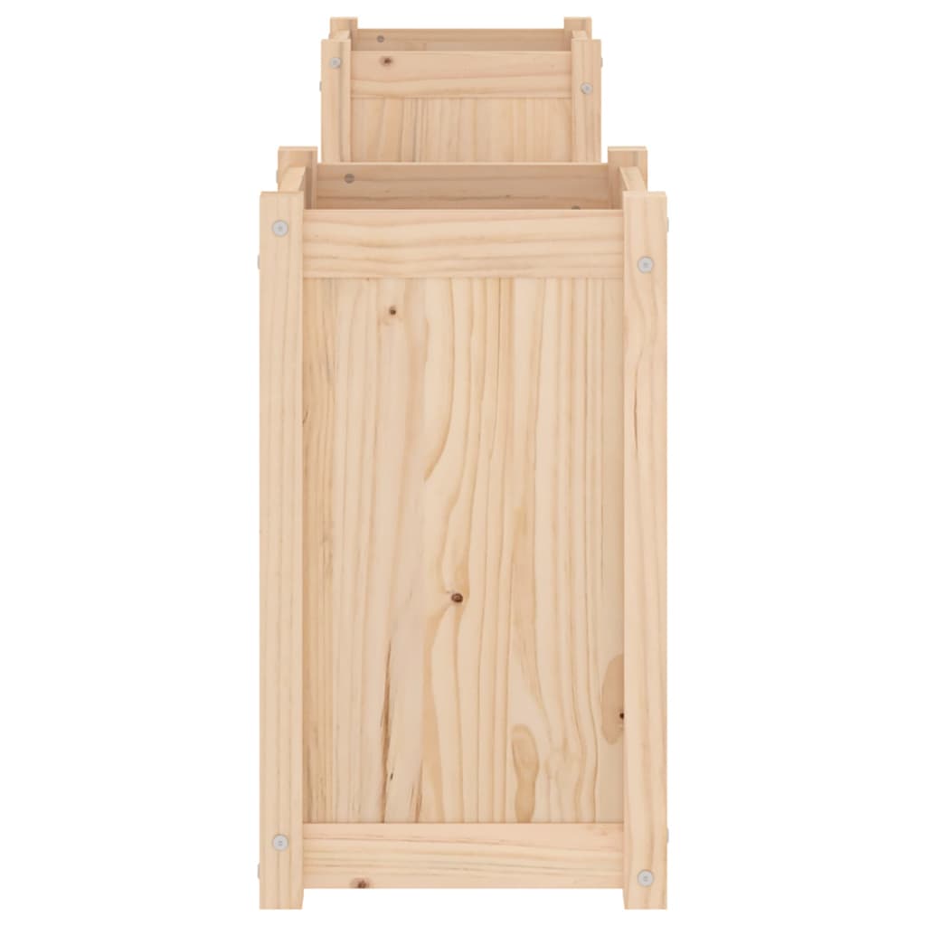 Garden bench with plant pots 180x36x63 cm solid pine wood