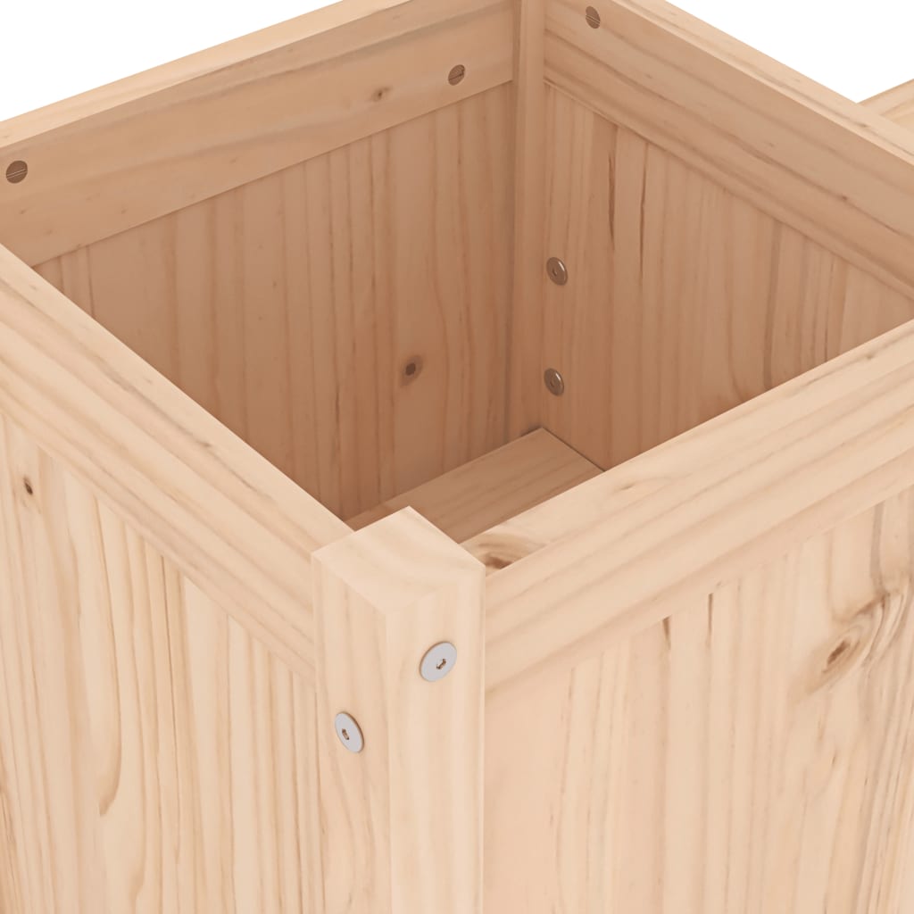 Garden bench with plant pots 180x36x63 cm solid pine wood