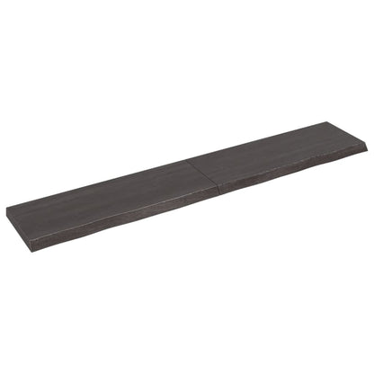 Wall shelf dark grey 220x40x(2-6) cm solid oak treated
