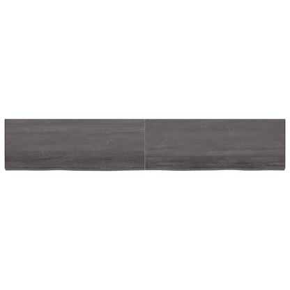 Wall shelf dark grey 220x40x(2-6) cm solid oak treated