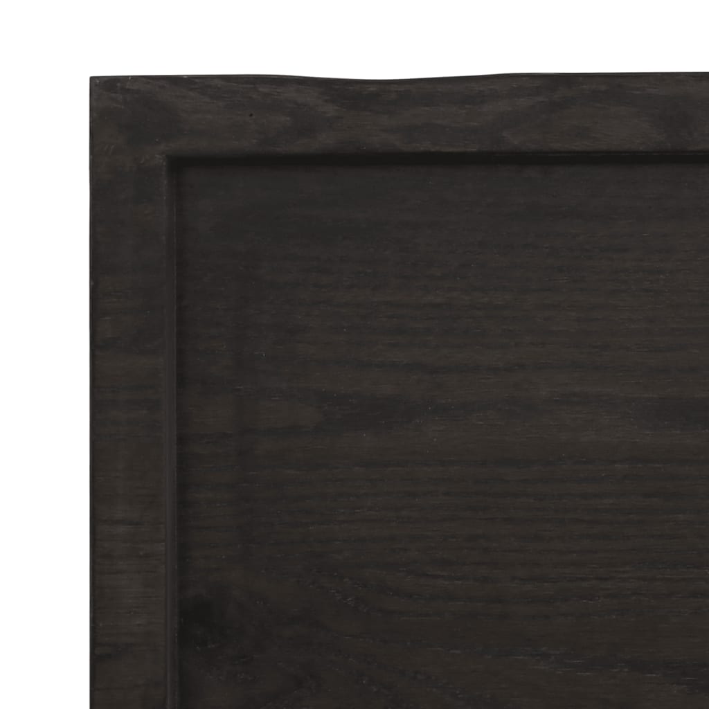 Wall shelf dark grey 220x40x(2-6) cm solid oak treated