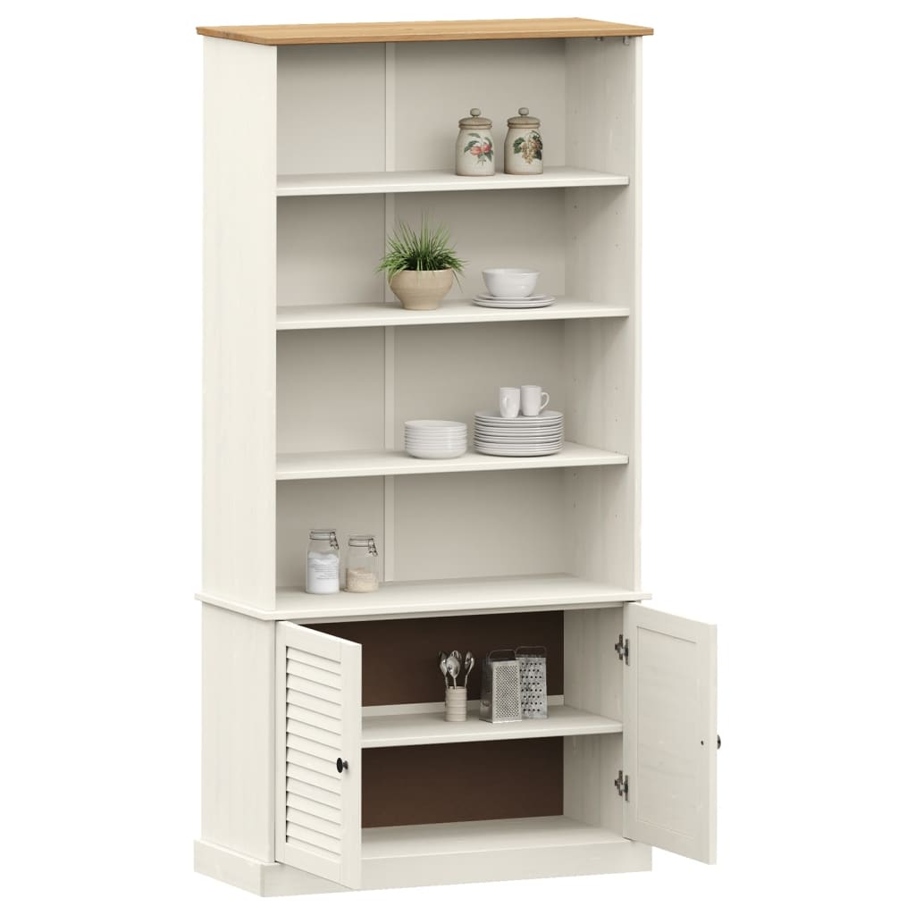 Bookcase VIGO white 85x35x170 cm solid pine