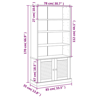 Bookcase VIGO white 85x35x170 cm solid pine