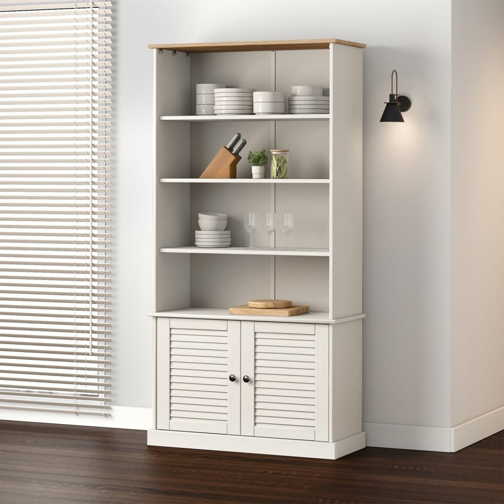 Bookcase VIGO white 85x35x170 cm solid pine