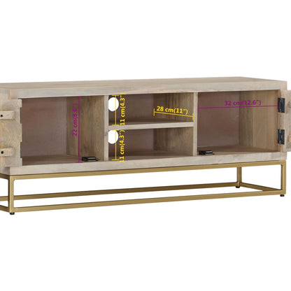 TV-Schrank 110x30x40 cm Gebleichtes Massivholz Mango