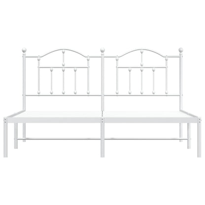 Bed frame with headboard metal white 180x200 cm