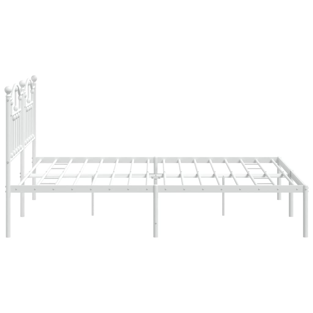 Bed frame with headboard metal white 180x200 cm