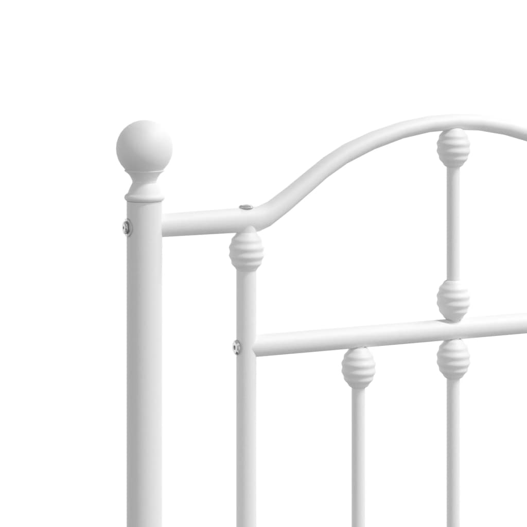 Bed frame with headboard metal white 180x200 cm