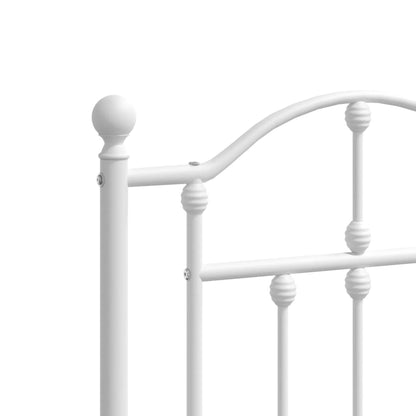 Bed frame with headboard metal white 180x200 cm