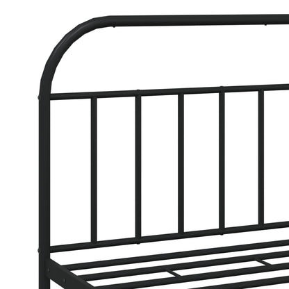 Bed frame with headboard metal black 180x200 cm
