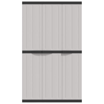 Gartenschrank Grau und Schwarz 97x37x165 cm PP