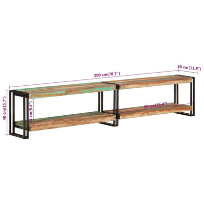 TV-Schrank 200x30x40 cm Massives Altholz