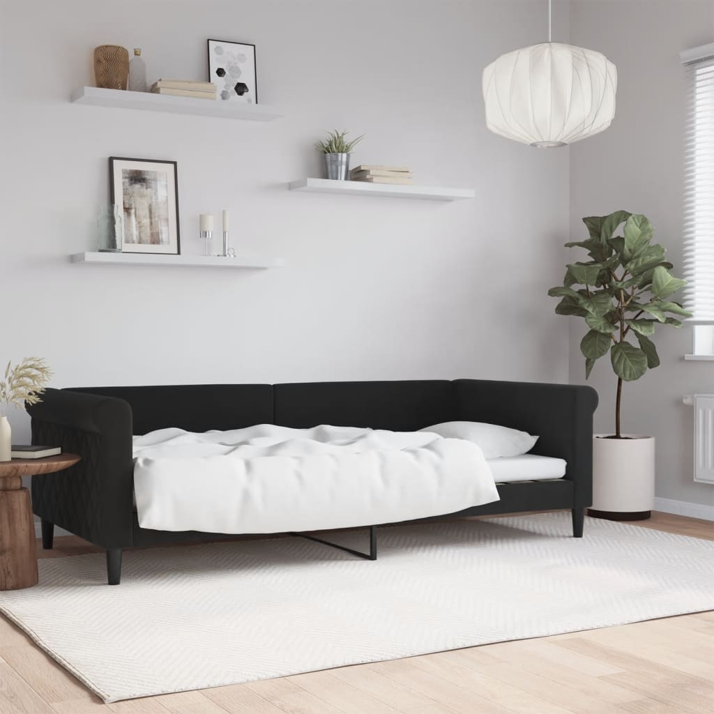 Daybed Black 90x200 cm Velvet