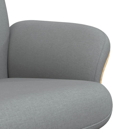 Relaxing chair with footstool light grey fabric