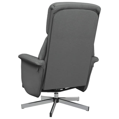 Relaxing chair with footrest dark grey fabric