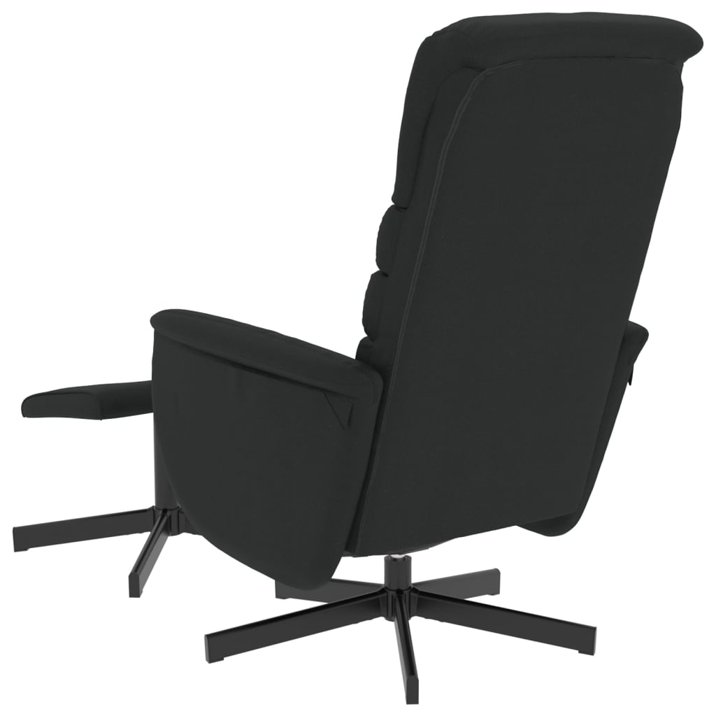 Relaxing chair with footstool black imitation leather