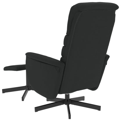 Relaxing chair with footstool black imitation leather