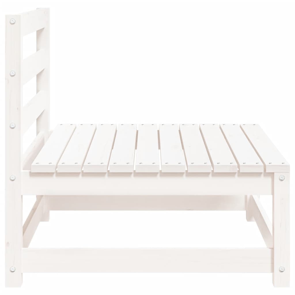 Gartensofas ohne Armlehnen 3 Stk. Weiß 70x70x67 cm Kiefernholz