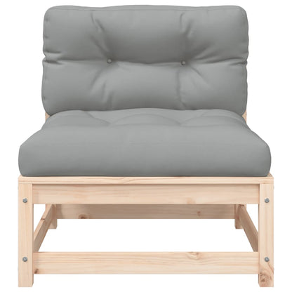 Gartensofa mit Kissen 2-Sitzer Massivholz Kiefer