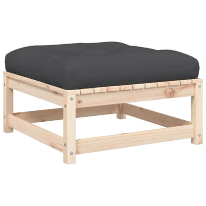 Garden sofa without armrests with cushions and stools