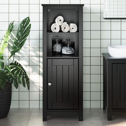 Bathroom cabinet BERG Black 40x34x110 cm solid pine