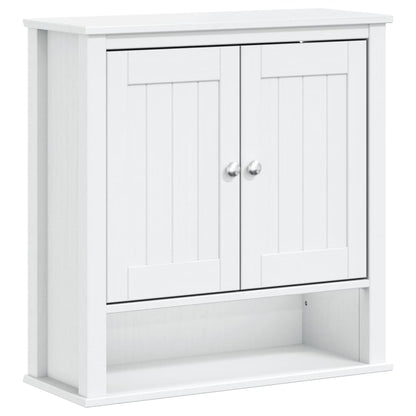 Bathroom wall cabinet BERG white 69.5x27x71.5 cm solid wood
