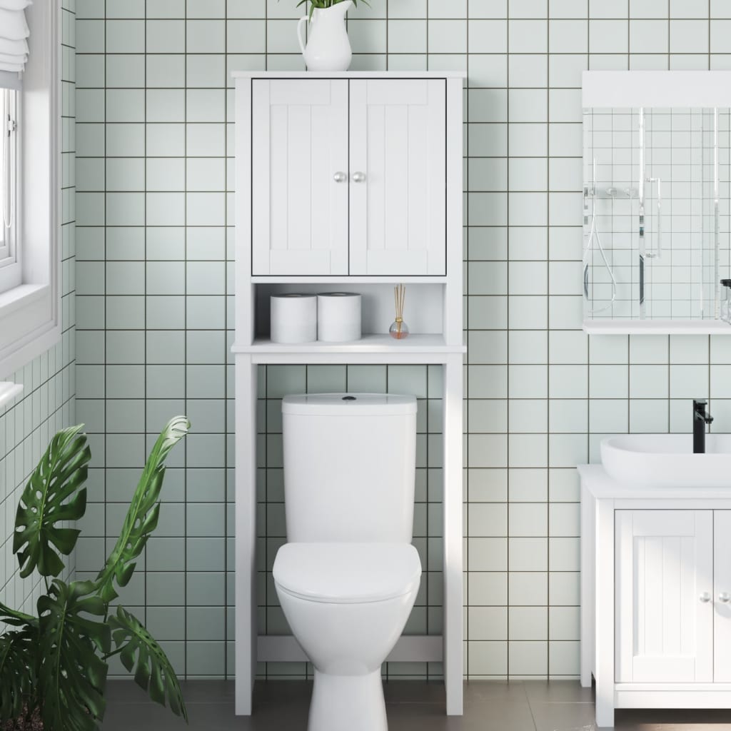 Toilet cabinet BERG white 60x27x164,5 cm solid wood